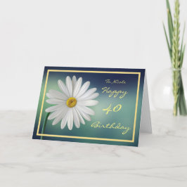 40:e födelsedagen Nicole Daisy Elegant Guld Ram Kort