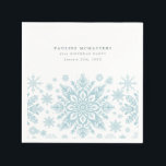 40:e födelsedagen Party Blue White Snowflake Winte Pappersservett<br><div class="desc">Mycket elegant blått snöflingor skapar en söt gräns längs grund av denna anpassningsbar napkin. Modern och minimalistisk design har en öppen och hårig känsla. Contemporaryns estetik kommer att tilltala människor i alla åldrar.</div>