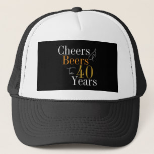 40:e födelsedagen Party Cheers Beer Black Guld Keps