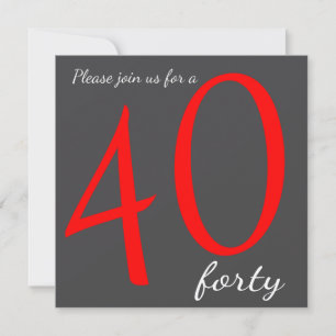 40:e födelsedagen Party   DIG-text Inbjudningar