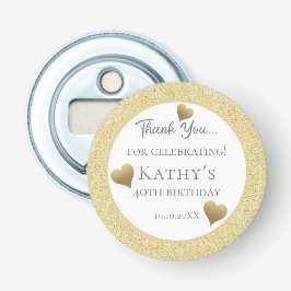 40:e födelsedagen Party favors Guld Hearts Flasköppnare