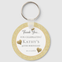 40:e födelsedagen Party favors Guld Hearts Keychai