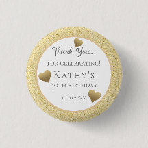 40:e födelsedagen Party favors Guld Hearts