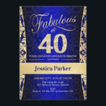 40:e födelsedagen Party - Guld Royal Blue Inbjudningar<br><div class="desc">40:e födelsedagspartiets inbjudan i royal blå och guld. Elegant inbjudan-kort med faux glitter guld och diamanter. Innehåller dämpat mönster och skriptteckensnitt. Fyrtio! Klassisk perfekt för snyggt party. Berätta om du behöver en anpassningsbar ålder.</div>