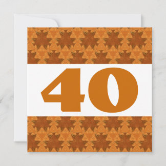 40:e födelsedagen Party Guld Stylized Lövs W917 Inbjudningar