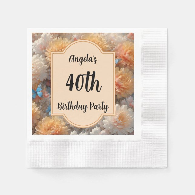 40:e födelsedagen Party Pappersservett (Framsidan)