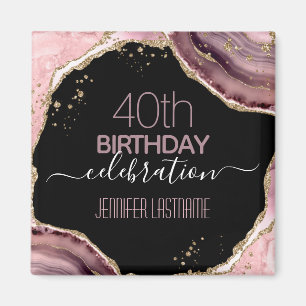 40:e födelsedagen Party Stone och Guld Magnet