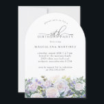 40:e födelsedagen Party Vit ros Blue Blommigt Inbjudningar<br><div class="desc">Elegant vit ros och blå blommigt för vilda blommor arrangemang dekorerar grund i denna moderna bålformade födelsedagsinbjudan. 40:e är skrivet i ett modernt skript. Återstoden av texten är en rymlig serif.</div>