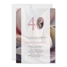 40:e födelsedagen Pastel Abstrakt Blommigt Party