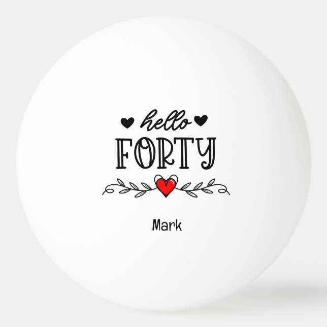 40:e födelsedagen pingisboll (Framsidan)