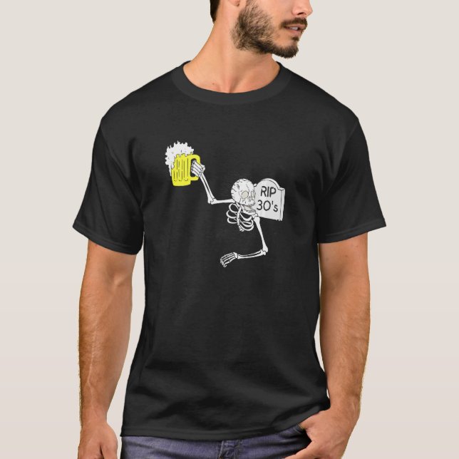 40:e födelsedagen R I P 30:s Gravsten T Shirt (Framsida)