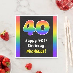 40:e födelsedagen: Rainbow Spectrum nr 40, eget na Pappersservett