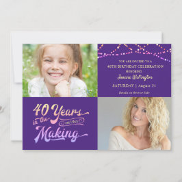 40: e födelsedagen Retro 40 ÅR I SKAPAR Ljus Inbjudningar