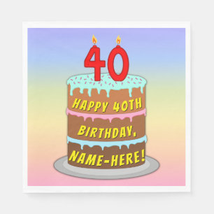 40:e födelsedagen: Roligt Cake and Candles + Anpas Pappersservett