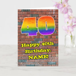 40:e födelsedagen: Roligt Graffiti-Inspired Rainbo Kort