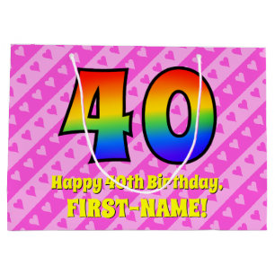 40:e födelsedagen: Rosa Rand & Hearts, regnbåge nr