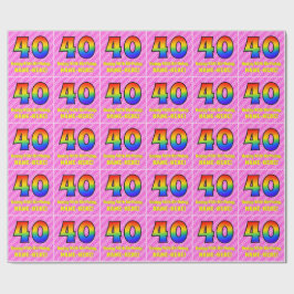 40:e födelsedagen: Rosa Rand & Hearts, regnbåge nr Presentpapper