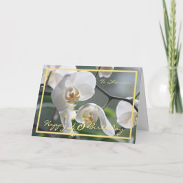 40:e födelsedagen Shannon Orchids Elegant Guld Ram Kort