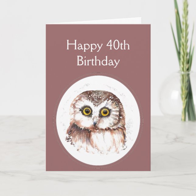 40:e födelsedagen som Kärlek dig, Cute Uggla Humor Kort (Framsida)