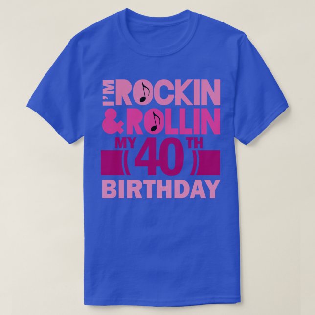 40:e födelsedagen Sten och valsning T Shirt (Design framsida)