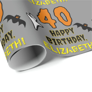 40:e födelsedagen: Taloky Halloween-tema, eget nam Presentpapper