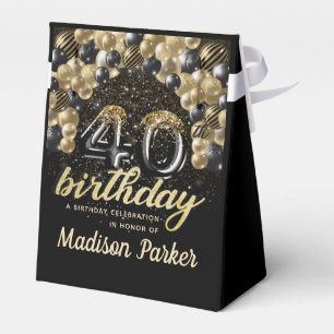 40:e födelsedagen vid Svarta Guld Glitter Personli Presentaskar