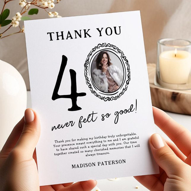 40:e födelsedagens fototackkort tack kort (Skapare uppladdad)