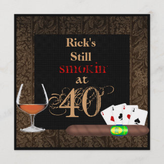 40:e födelsedagscigarrer, Poker BRANDY-INVITATIONE Inbjudningar