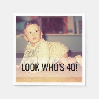 40:e födelsedagsdagen Anpassningsbar Fotoblöjor Pappersservett