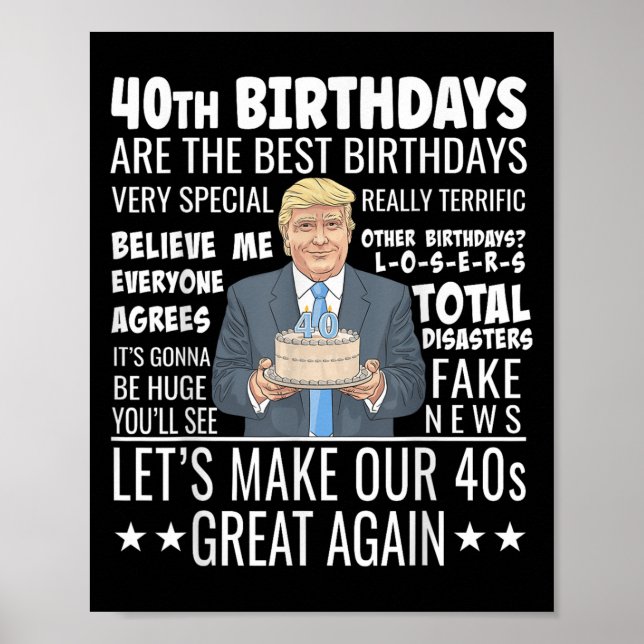 40:e födelsedagsdesignen - Lustigt citattecken Poster (Framsidan)