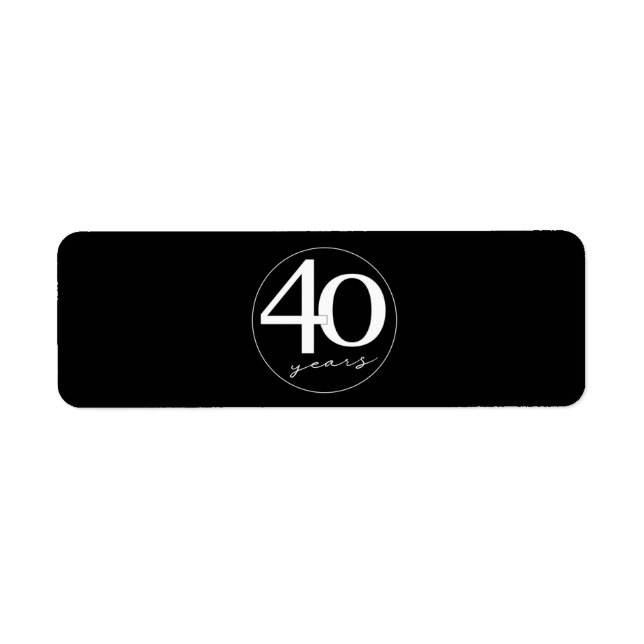 40:e födelsedagsetiketten Kigarförseglingspartiet  Returadress Etikett (Framsidan)
