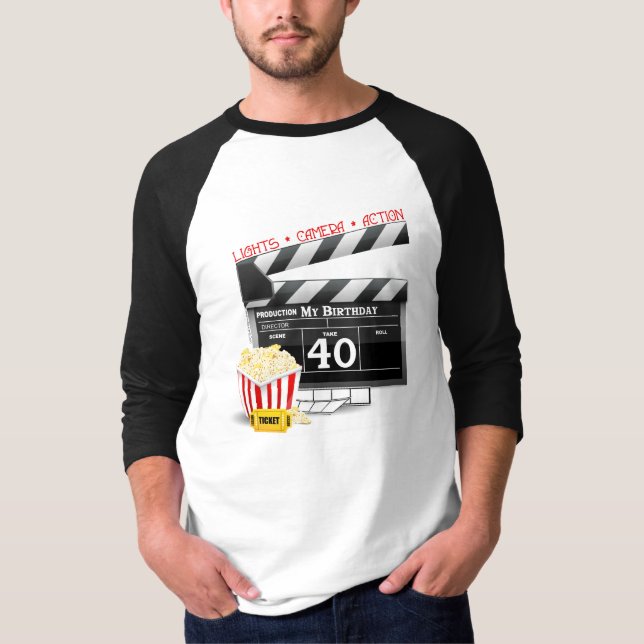 40:e Födelsedagsfesten för födelsedagsfilm T Shirt (Framsida)