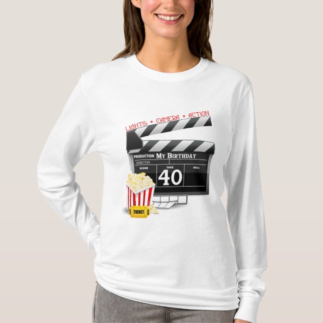 40:e Födelsedagsfesten för födelsedagsfilm T-shirt (Framsida)
