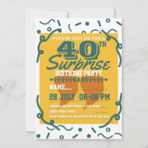 40:e födelsedagsfesten Modern vintage gult