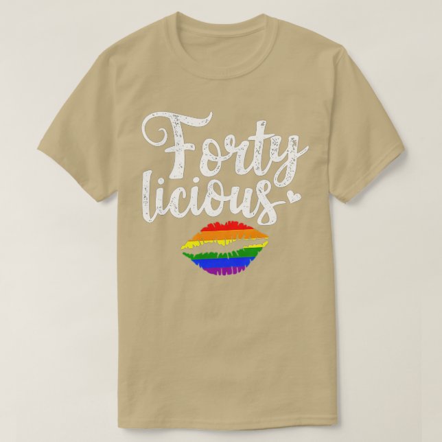 40:e födelsedagsgåva för Gay Lesbisk LGB Fortylici T Shirt (Design framsida)