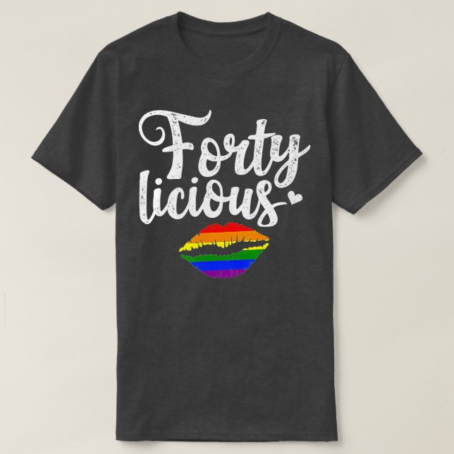 40:e födelsedagsgåva för Gay Lesbisk LGB Fortylici T Shirt (Design framsida)