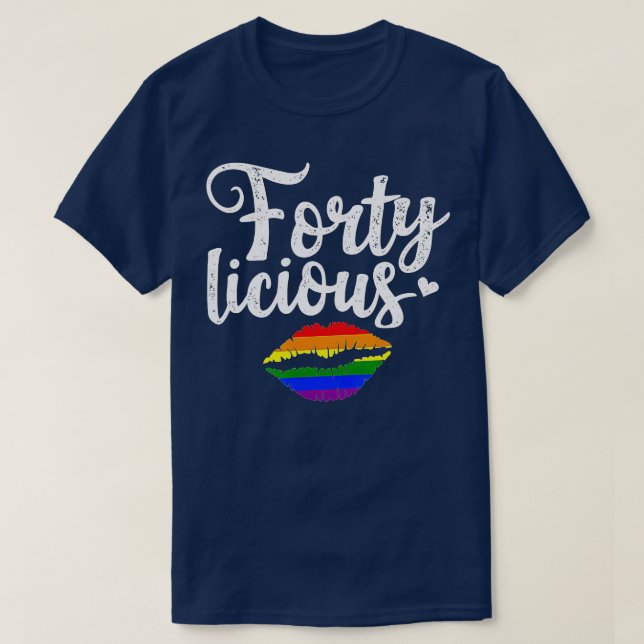40:e födelsedagsgåva för Gay Lesbisk LGB Fortylici T Shirt (Design framsida)
