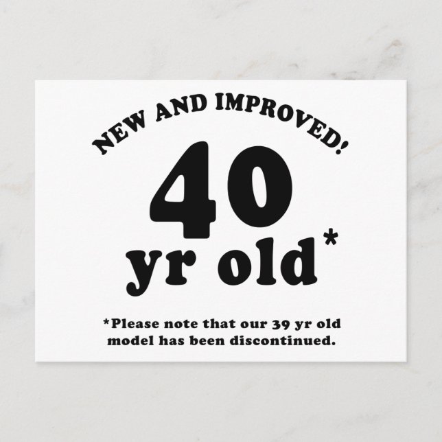 40:e födelsedagsgåva vykort (Framsida)