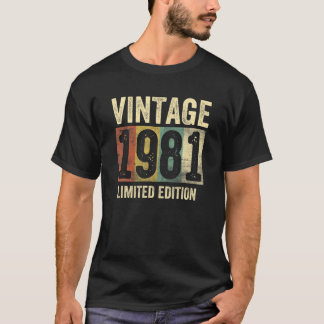 40:e födelsedagsgåvan 40 år gammal Vintage 1981-gr T Shirt