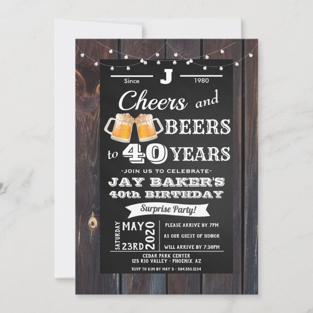 40:e födelsedagsinbjudan, 21:a födelsedagsinbjudan inbjudningar (Framsida)