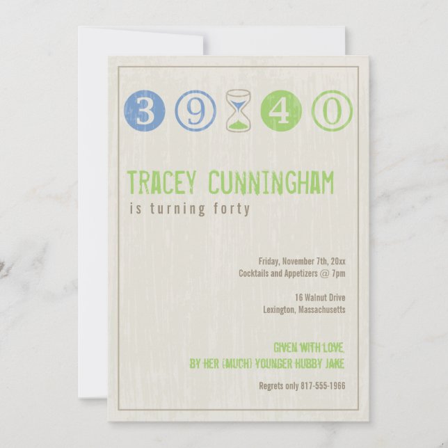 40:e födelsedagsinbjudan - Anpassa Inbjudningar (Framsida)