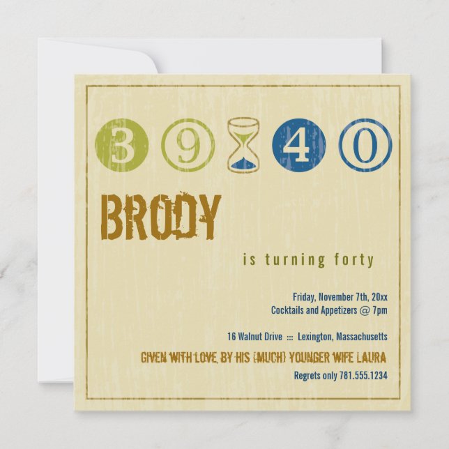 40:e födelsedagsinbjudan - Anpassa Inbjudningar (Framsida)