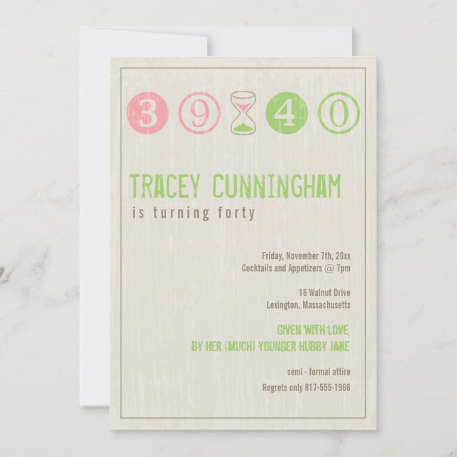 40:e födelsedagsinbjudan - Anpassa Inbjudningar (Framsida)