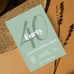 40:e födelsedagsinbjudan Elegant Party Modern Inbjudningar<br><div class="desc">Fira en milstolpe med vår Elegant 40:e födelsedagsinbjudan. Den här moderna och chic designen kombinerar enkel elegans med kapslande kalligrafi och snyggt typografi. Perfekt för en födelsedagsfest för vuxen,  det sätter upp ett stadium för ett minnesvärt firande. Gör din 40-årsdag oförglömlig med den här sofistikerade inbjudan.</div>
