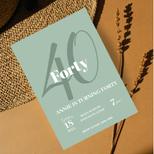 40:e födelsedagsinbjudan Elegant Party Modern Inbjudningar