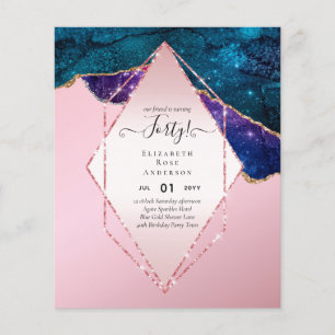 40:e födelsedagsinbjudan Glamor Girly Modern ROLIG Flygblad