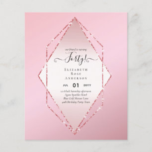 40:e födelsedagsinbjudan Glamor Girly Modern ROLIG Flygblad