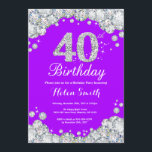 40:e födelsedagsinbjudan: Lila och Silver Diamond Inbjudningar<br><div class="desc">40:e födelsedagsinbjudan. Lila och Silver Rhinestone Diamond. Elegant Birthday Bash inbjudan. Vuxen födelsedag. Kvinnor födelsedag. Manar födelsedagen.
Om du vill göra ytterligare anpassningar klickar du på knappen Anpassa och användor verktygen som är utformat för att ändra mallen.</div>