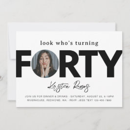 40:e födelsedagsinbjudan | Minimalistisk fyrtionde Inbjudningar