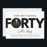 40:e födelsedagsinbjudan | Minimalistisk fyrtionde Inbjudningar<br><div class="desc">Minimalistisk inbjudan till foto-Vuxen på födelsedagen. Redot att vara personlig av dig!</div>